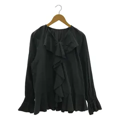 【美品】  JOURNAL STANDARD relume / ジャーナルスタンダードレリューム | 2024AW | フライ フリル ブラウス | F | ブラック | レディース