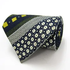 ランバン ブランド ネクタイ ストライプ柄 ドット 小紋柄 シルク フランス製 PO メンズ ネイビー LANVIN 【中古】