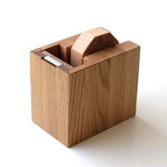 テープカッター 木製 オーク ウッド おしゃれ ナチュラル シンプル デザイン ナチュラルウッドのテープカッター(A)