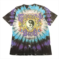 90's グレイトフルデッド Grateful Dead バンド Tシャツ バンT フルーツオブザルーム USA製 Steal Your Face タイダイ シングルステッチ 陰陽 コピーライト オールド ビンテージ ヴィンテージ L マルチカラー メンズ