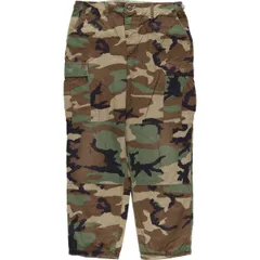 古着 90年代 米軍実品 迷彩柄 ウッドランドカモ リップストップ ミリタリー カーゴパンツ コンバットパンツ USA製/eaa567192