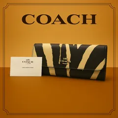 COACH コーチ　2つ折り長財布　レザー　ホワイト×ブラック　I751