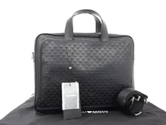■新品■未使用■ EMPORIO ARMANI エンポリオアルマーニ レザー 2WAY ビジネスバッグ ハンドバッグ ショルダー ブラック系 AW5394のサムネイル