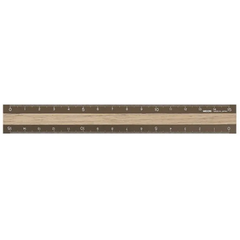 ミドリカンパニー　アルミウッド定規（15センチ）　茶×茶（1㎜単位）　42280－006