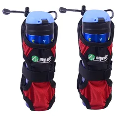 【新着商品】アウトドア 男女兼用 キャンプ ケトル 登山 旅行 軽量 ドリンクホルダー 携帯用 収納 折り畳み ペットボトルホルダーカバー (レッド) ボトルポーチ 水筒ケース 2個入