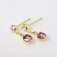 ピンクトパーズ 天然石 4mm クリスタルストーン ピアス