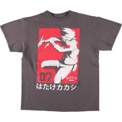 古着 NARUTO SHIPPUDEN ナルト疾風伝 はたけカカシ アニメ キャラクタープリントTシャツ メンズL相当/eaa531919