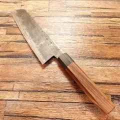 新見 松水 包丁 大菜切包丁　調理器具 料理包丁　刃渡り16.5cm 武田刃物 菜切包丁 古包丁 くるみ柄 163mm 新見 松水 武田 松