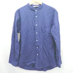 ◇ Θ アーバンリサーチ サイズM 長袖 ノーカラーレギュラーシャツ サイズ38 ブルー系 レディース E  【1508060024961】