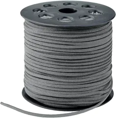 スエード紐 スエードコード レザークラフト 紐 革紐 合皮紐 全長90Ｍ 2.7mm幅 ハンドメイド 手芸 ハンドメイド グレー 灰色 [グレー(灰色)]