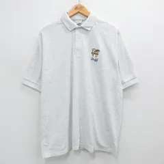 XL/古着 半袖 ポロ シャツ メンズ 90s オノ 鹿の子 大きいサイズ 薄グレー 霜降り 24aug09 中古 トップス