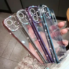 iPhone14pro　クリア ラインストーン ハード ケース