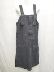 ◇ Θ Ray Casssin レイカズン デニム 膝下 サロペット　スカート サイズF ブラック レディース P  【1410230004560】のサムネイル