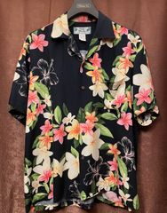 美品】サンサーフ アロハシャツ FLORAL CHAIN 黒 Mサイズ - メルカリ