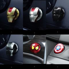エンジンスタマーベル  ストップボタンカバー エンジンスタートストップボタン用  アイアンマン、スパイダーマン、キャップテンアメリカ