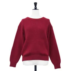 URBAN RESEARCH DOORS アーバンリサーチドアーズ ニット レッド サイズ:M | 24秋冬 モンゴリアン ウール クルーネック ニット / プルオーバー ショート丈 ドロップショルダー ウール | トップス セーター【レディース】【中古】