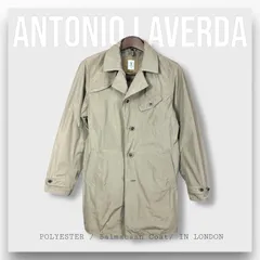 【アントニオ・ラヴェルダ】ステンカラーコート L カーキ ビジネス ミドル丈