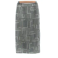 ラウンジドレス ガリャルダガランテ Loungedress GALLARDAGALANTE タイトスカート ロング丈 マキシ丈 総柄 S オフホワイト 黒 ブラック /HO28