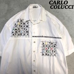 CARLO COLUCCI オーバーサイズシャツ ボタンダウン 刺繍 ビッグシルエット 半袖 ショートスリーブ ホワイト 白 カルロコルッチ