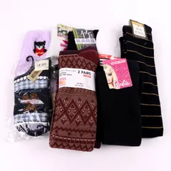 ユニクロ他 靴下 8点セット 未使用 ハイソックス など まとめて 大量 レディース UNIQLO etc. 【中古】