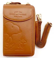 【中古】モバイル雑貨 スヌーピー(キャメル) 財布機能付きスマホショルダー 「PEANUTS(SNOOPY)」