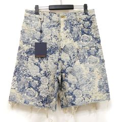 ルイヴィトン LVフローラルパターン カーペンターデニムハーフパンツ 29