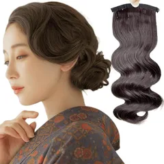 ルスブリラーレ (Luce brillare) フィンガーウェーブ 前髪ウィッグ ウェーブ前髪 社交ダンス ヘアアクセサリー 和装 日本髪 ヘアピース 部分ウィッグ 髪飾り パーティー つけ毛(ダークブラウン,  フィンガーウェーブ maxi)