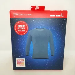 1287E-06 UNIQLO 超極暖 ヒートテック ウルトラウォームクルーネックT 九分袖 メンズ グレー Lサイズ ユニクロ 未開封 インナー