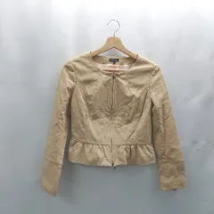 ◇ Θ TOCCA トッカ レザー系 フリル 長袖 ジャケット サイズ 0 ベージュ系 レディース E  【1502030039429】