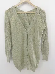 ◇ espace de calma  エスパス デ カルマ コットンニット 長袖 カーディガン サイズ S グレー イエロー レディース P  【1302130003319】