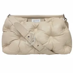 メゾンマルジェラ 11 Maison Margiela 11 21AW Glam Slam グラムスラム ラージ クラシック ラムスキン レザー 2WAY ショルダーバッグ キルティング ポーチ ベージュ系