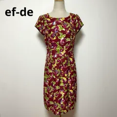 ef-de エフデ 花柄 ノースリーブ ワンピース サイズ13 日本製