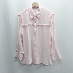 ◇ ⊂ Φ ZARA ザラ 長袖 シアーシャツ サイズM ピンク系 レディース E  【1410290043295】