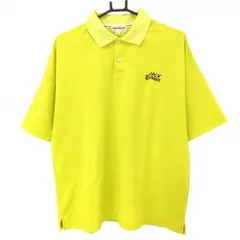 ★特価★【超美品】ジャックバニー 半袖ポロシャツ ライムイエロー 背面ビッグプリント メンズ 5(L) ゴルフウェア 2023年モデル Jack Bunny