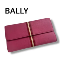 BALLY バリー　長財布　ピンク　ストライプ　レザー
