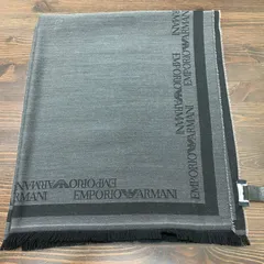 ✨クリーニング済み✨　EMPORIO ARMANI エンポリオアルマーニ　イタリア製　マフラー　ストール　グレー メンズ　レディース　ユニセックス