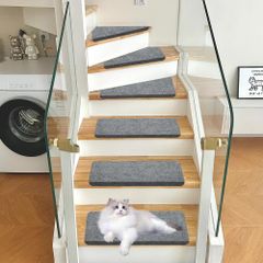 【迅速発送】階段マット 滑り止め 階段用 折り曲げ ステップマット 50×20cmステップマット 滑りズレ防止吸着式 階段クッション無地 四季通用 りセット 吸着マット転倒防止 簡単取り付け おりまげ 犬 ペット ずれない 15枚入