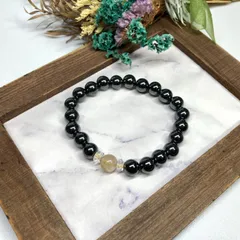 ルチルクォーツ&ヘマタイト ブレスレット パワーストーン   / メンズ レディース 男性 女性 金運 仕事運 お守り ▲