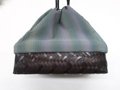 【京松】リサイクル着物 和装小物 籠バッグ kyo7w07-723