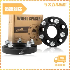 GAsupply 鍛造ワイドトレッドスペーサー PCD114.3 5H 内径60.1 M12XP1.5 厚さ20mm ワイトレハブリング一体 マットブラック【2枚セット】