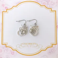 【福祉施設制作】ココリティーズ作　ピアス　「水引きピアス（淡路結び・シルバー）」 NO.3976　P