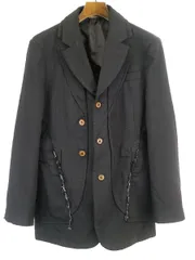 COMME des GARCONS HOMME PLUS コム デギャルソンオムプリュス 20AW ポリエステル再構築レイヤードデザインジャケット  ブラック XSのサムネイル