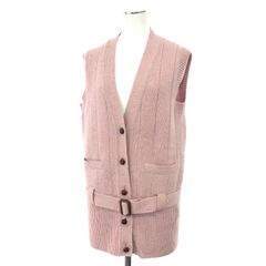 良好 GUCCI グッチ ベルト付き ノースリーブニット カーディガン サイズ:M ピンク レディース 243001000411のサムネイル
