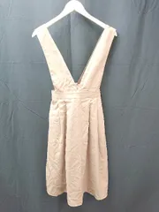 ◇ 美品 MAJESTIC LEGON ショルダー調整可能 ウエスト切替 カジュアル - 膝丈 ワンピース サイズM ブラウン レディース E  【1304210007828】