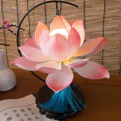 【特価セール】YUYAKESHI 蓮の花 照明 インテリアライト 蓮華灯 ライト ロータス テーブルランプ ベッドサイド 寝室 お盆 蓮 癒し