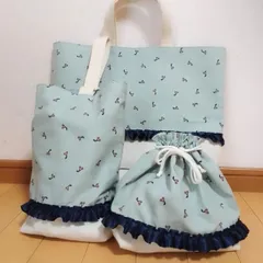 入園・入学カバン　レッスンバック　シューズ入れ　お弁当袋　3点セット　ハンドメイド