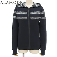 Christian Dior(クリスチャンディオール) ディオール オブリーク リバーシブル カーディガン トップス アパレル カシミヤ ネイビー紺 ホワイト白 054G12AM055_X5820 レディース 40802116631【中古】【アラモード】