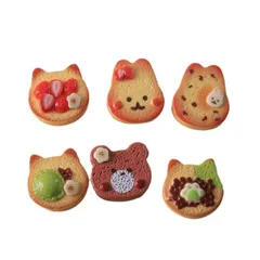 ミニチュアドールハウス用 食パン パンセット 6個セット フード 食品 ミニチュア ウサギパン クマパン ネコパン