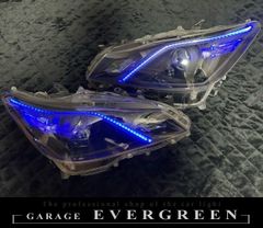 プリウス 50 後期 3眼モノアイ赤青紫 ポジ青⇔白 COB白 レクサスBL