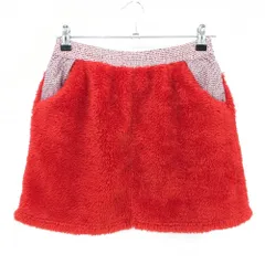 【美品】アディダス スカート レッド×白 ボア 異素材切替 裏起毛  レディース M/M ゴルフウェア adidas